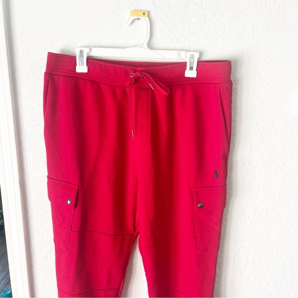Polo Ralph Lauren Pants Men's Large Red Double Knit Tech Cargo Sporty Preppy - Picture 3 of 7